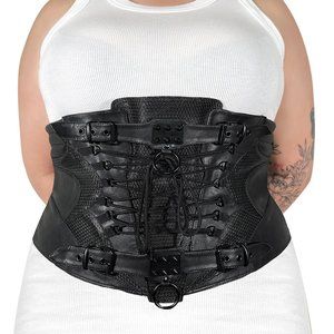 Goth Faux Leather Waist Cincher